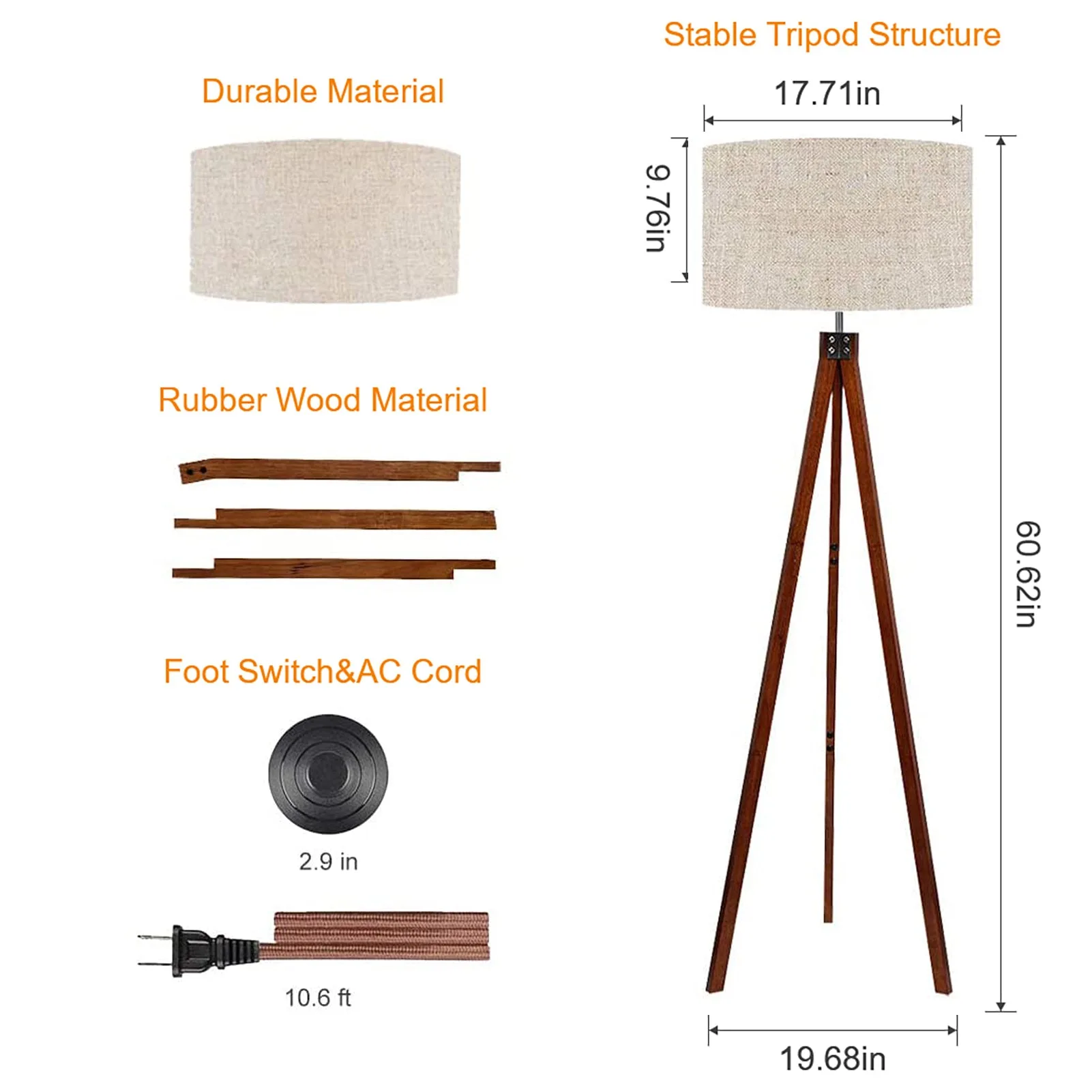 Lepower tripod floor lamp image 3