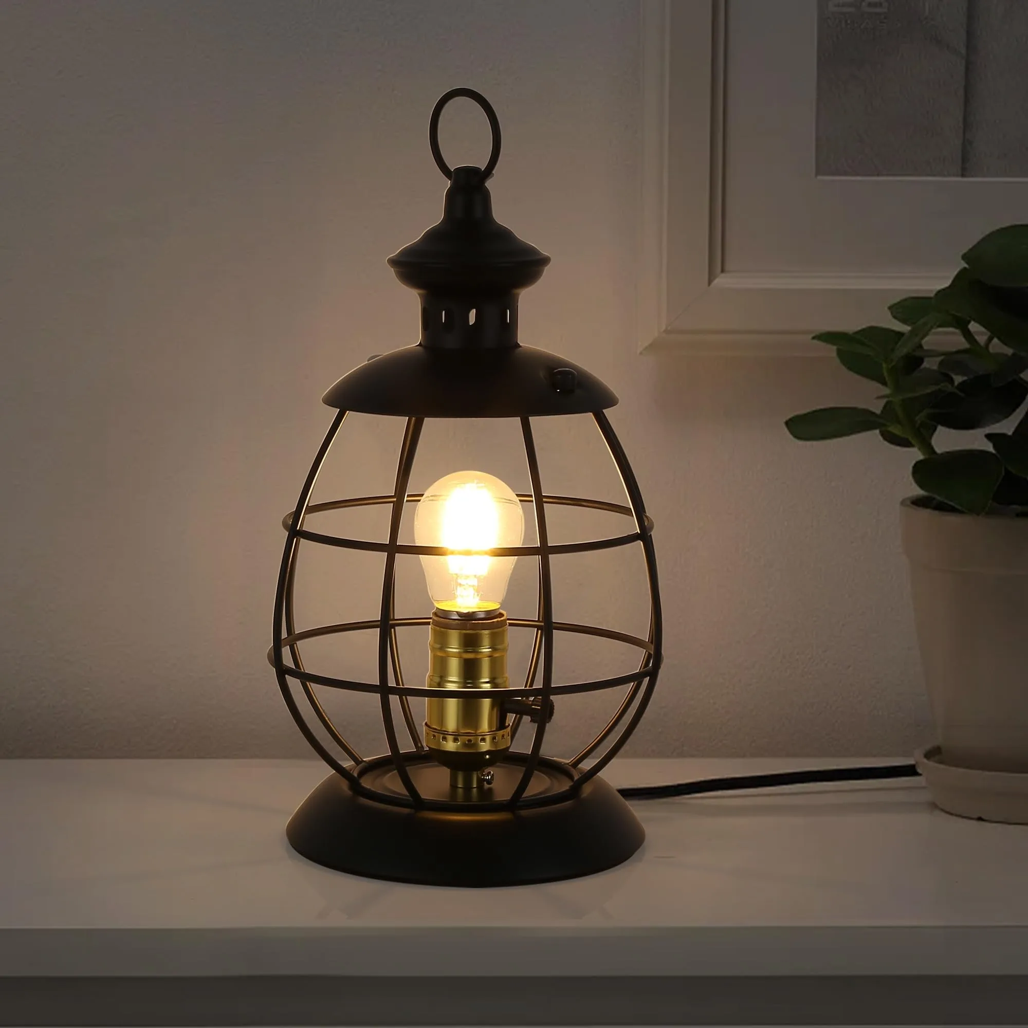 TRLIFE vintage cage table lamp image 2